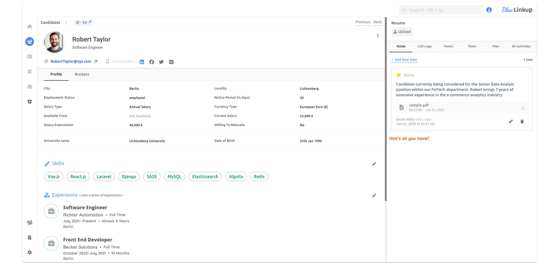 Candidate Module Interface