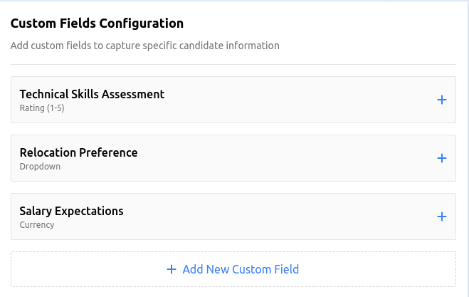 Custom Fields Interface